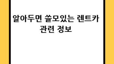 예산 광시 렌트카 완벽 가이드 🚗💨 주의점 & 꿀팁 대방출!