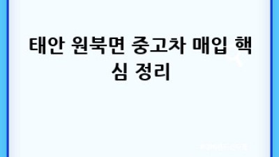 태안 원북면 중고차 매입 최고가 견적 받는 방법